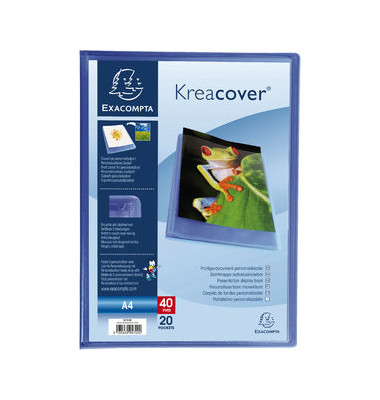 Sichtbuch Kreacover 5722E, blau, A4, mit 20 Hüllen, Polypropylen (PP)