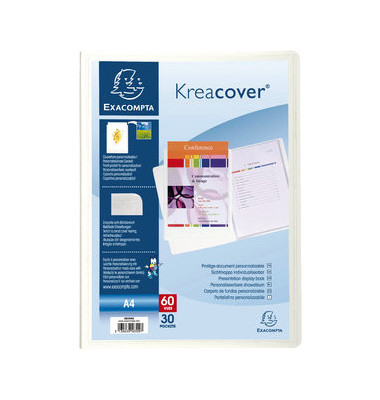 Sichtbuch Kreacover 58309E transparent A4 PP mit 30 Hüllen
