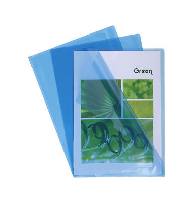 Sichthüllen 660525E, A4, blau, klar-transparent, glatt, 0,13mm, oben & rechts offen, PVC Sichthüllen 660525E, A4, blau, klar-transparent, glatt, 0,13mm, oben & rechts offen, PVC