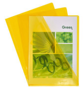 Sichthüllen 660535E, A4, gelb, klar-transparent, glatt, 0,13mm, oben & rechts offen, PVC