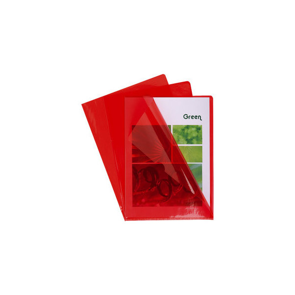 3157406856056 - Sichthüllen 660575E A4 rot klar glatt oben & rechts offen 013mm 3157406856056 10 Stück