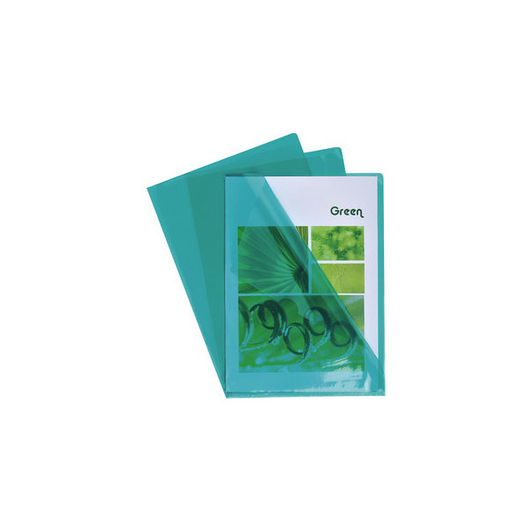 3157406856131 - Sichthüllen 660595E A4 grün klar glatt oben & rechts offen 013mm 3157406856131 10 Stück