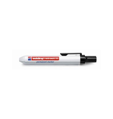Permanentmarker retract 11, 4-11001, schwarz, 1,5-3mm Rundspitze