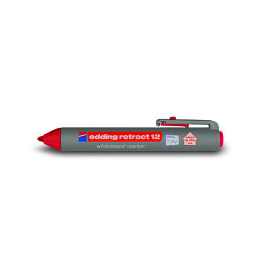 Boardmarker retract 12, 4-12002, rot, 1,5-3mm Rundspitze Boardmarker retract 12, 4-12002, rot, 1,5-3mm Rundspitze