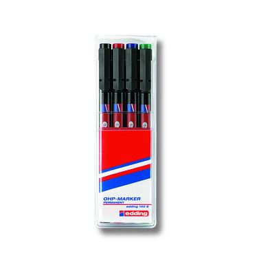Folienstifte-Set, 140-4, 4-farbig sortiert, 0,3mm, Rundspitze
