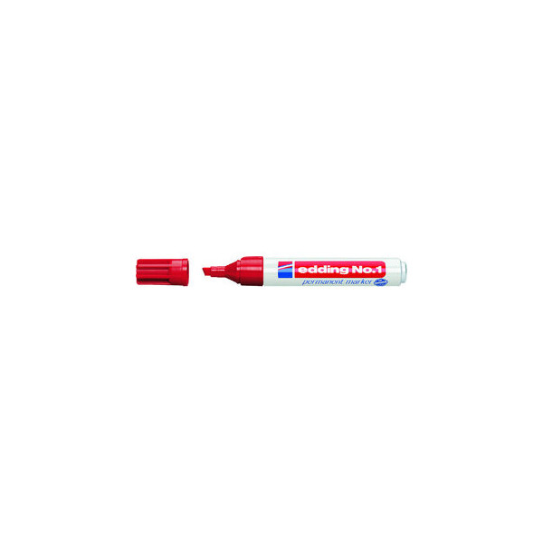 4004764000524 - edding Nr 1 Permanentmarker Breit Keilspitze 1 - 5 mm Rot Nachfüllbar Wasserbeständig