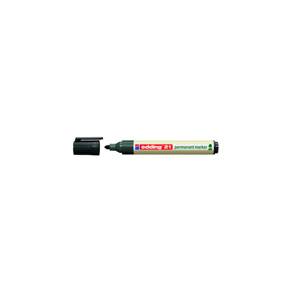 4004764917785 - edding EcoLine 21 21 Permanentmarker Mittel Rundspitze 15 - 3 mm Schwarz Nachfüllbar Wasserbeständig