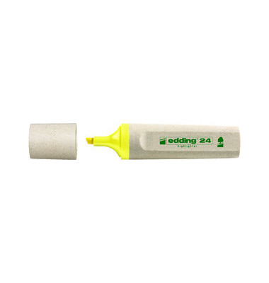 Textmarker Highlighter 24 EcoLine, 4-24005, gelb, 2-5mm Keilspitze