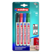 Permanentmarker-Set 3000, 3000/4S, Packung, 4-farbig sortiert, 1,5-3mm Rundspitze