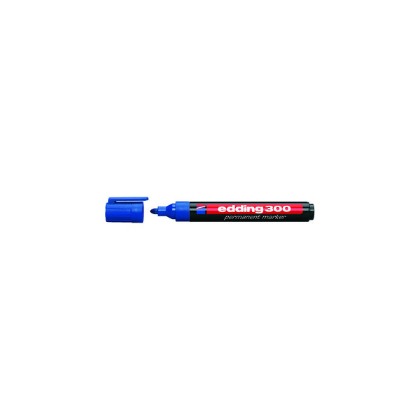 4004764390588 - edding 300 Permanentmarker Mittel Rundspitze 15 - 3 mm Blau Nachfüllbar Wasserbeständig