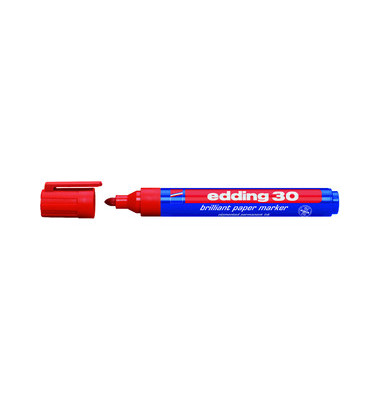 Permanentmarker 30 brilliant paper marker, 30-002, St&uuml;ck, rot, 1,5-3mm Rundspitze