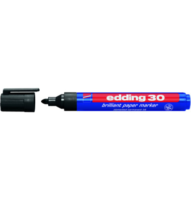 Permanentmarker 30 brilliant paper marker, 30-001, St&uuml;ck, schwarz, 1,5-3mm Rundspitze