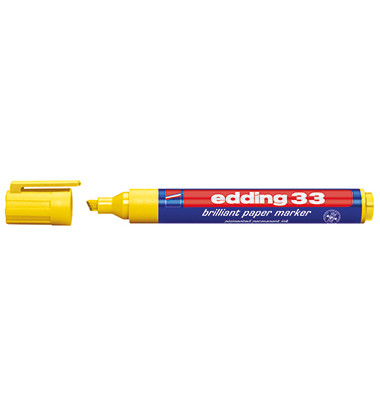 Permanentmarker, 33-005, St&uuml;ck, gelb, 1-5mm Keilspitze