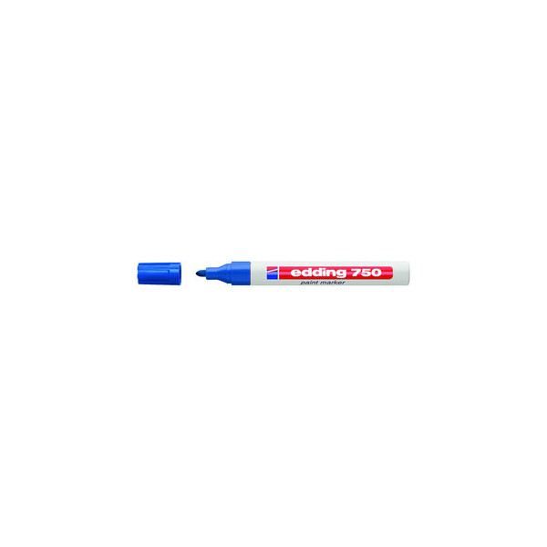 4004764018529 - edding 750 Permanent Lackmarker Blau Mittel Rundspitze 2 - 4 mm Wasserbeständig