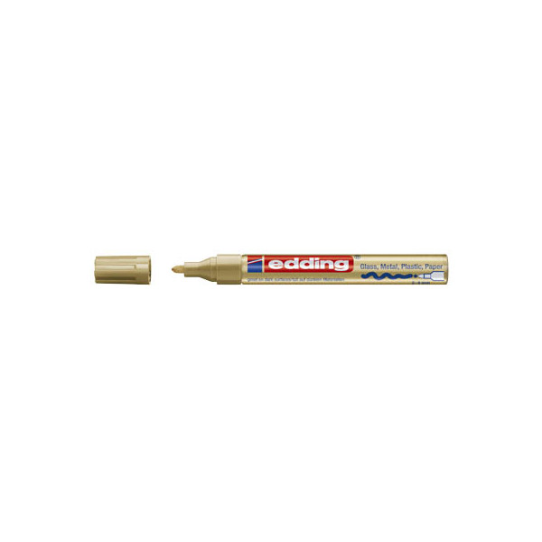 4004764498215 - edding 750 Permanent Lackmarker Gold Mittel Rundspitze 2 - 4 mm Wasserbeständig