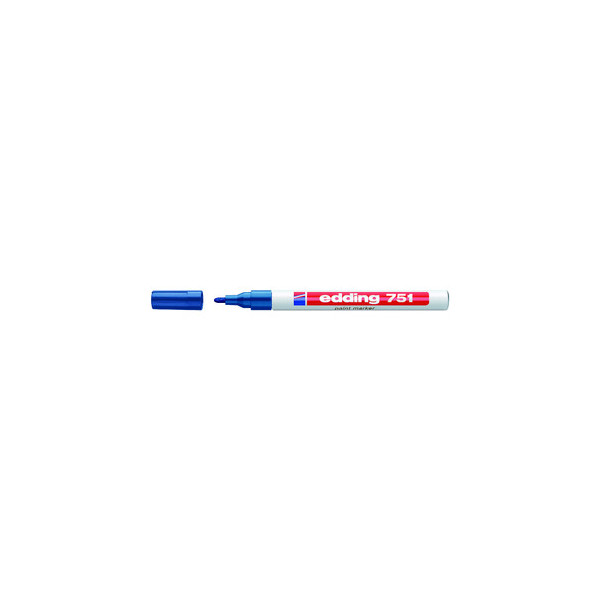 4004764017485 - edding 751 Permanent Lackmarker Blau Fein Rundspitze 1 - 2 mm Wasserbeständig