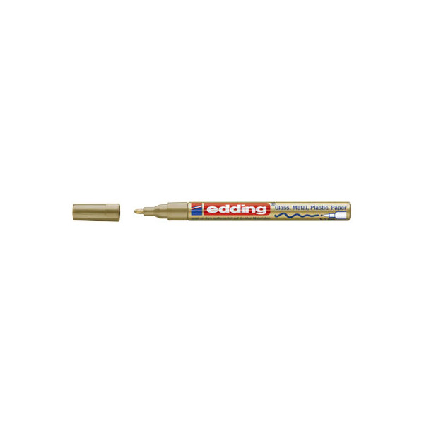 4004764498093 - edding 751 Permanent Lackmarker Gold Fein Rundspitze 1 - 2 mm Wasserbeständig