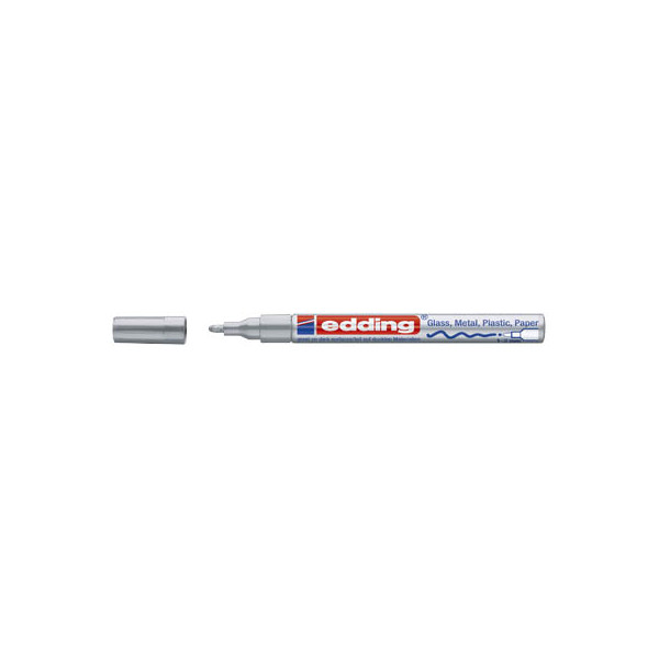 4004764498130 - edding 751 Permanent Lackmarker Silber Fein Rundspitze 1 - 2 mm Wasserbeständig