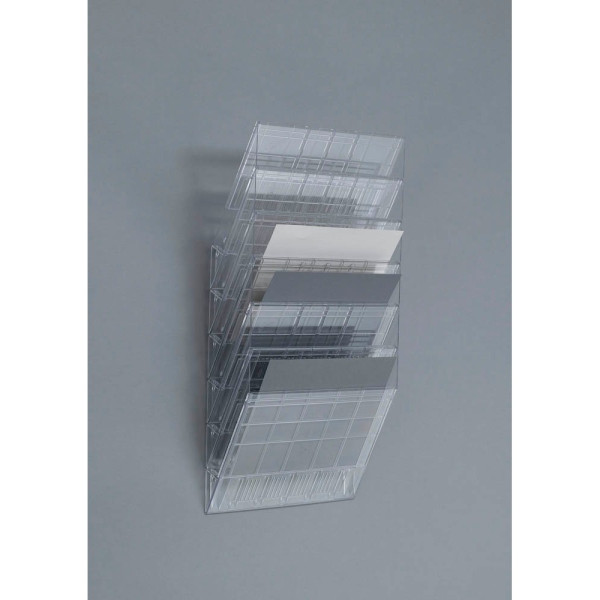 7318089785408 - Wand-Prospektspender 6 Fächer transp 348x95x620 A4Querf 7318089785408 6 Stück
