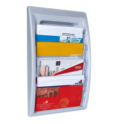 Prospektwandhalter Quick Fit 4 Fächer 24x32cm, Alu, 65x39,5x9,5cm Außenmaß