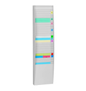 Wandprospekthalter hoch 1x25 Fächer A4 grau, Außenmaß:112x27,3x12,9