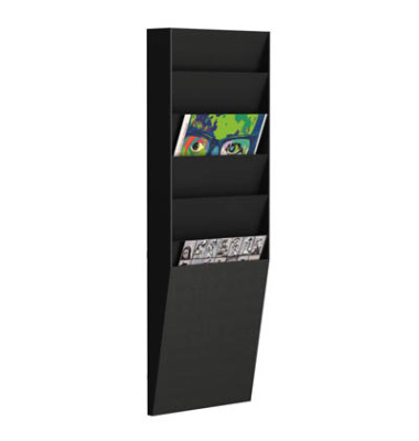 Sortiertafel hoch 6 F&auml;cher A4 schwarz Au&szlig;enma&szlig;:71,2x23,6x8,3