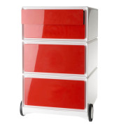 Rollcontainer EasyBox EBGHPH.18 Kunststoff rot/weiß, 4 normale Schubladen