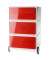 Rollcontainer EasyBox EBGHPH.18 Kunststoff rot/weiß, 4 normale Schubladen