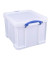 Aufbewahrungsbox 35STRW, 35 Liter mit Deckel, für A4 Ordner, Hängemappen, außen 480x390x310mm, Kunststoff weiß