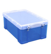 Aufbewahrungsbox 9TB, 9 Liter mit Deckel, für A4, CDs/DVDs, außen 395x255x155mm, Kunststoff blau/transparent