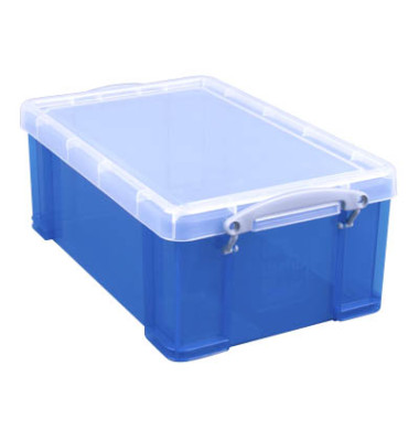 Aufbewahrungsbox 9TB, 9 Liter, mit Deckel, au&szlig;en 395x255x155mm, Kunststoff blau/transparent