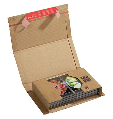Buchverpackung Universal CP020.04 braun, für A5+, innen 251x165x60mm, Kraftliner Wellpappe 1-wellig