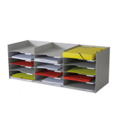 Formularbox 15 F&auml;cher A4 PS grau 857x313x327