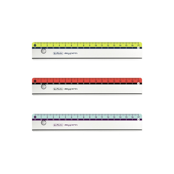 9 Stück Herlitz Kunststoff-Lineal my.pen 11367984 glasklar/farbig sortiert 17cm 4008110499567 Herlitz