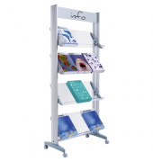 Prospektst&auml;nder Mobile alu f&uuml;r 12 Prospekte 167,8x72x38,5cm