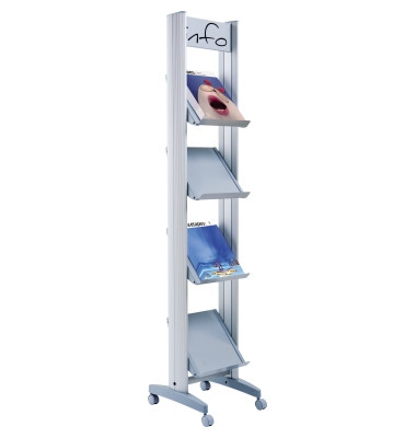 Prospektst&auml;nder Mobile alu f&uuml;r 4 Prospekte 167,8x33x38,5cm