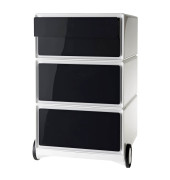 Rollcontainer EasyBox EBGHPH.01 Kunststoff schwarz/weiß, 4 normale Schubladen