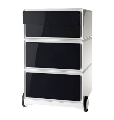 Rollcontainer EasyBox EBGHPH.01 Kunststoff schwarz/weiß, 4 normale Schubladen