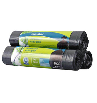 Müllsäcke 9100000108, schwarz, 200 Liter, offen, extrastark