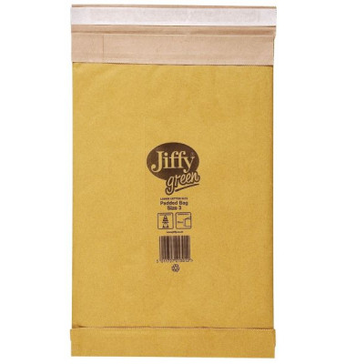 Papierpolstertaschen Jiffy Typ 00, 30001308, innen 105x229mm, Haftklebung mit Abdeckstreifen, braun