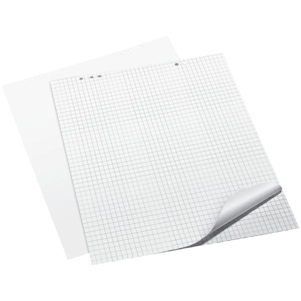 5 Stück Q-connect Flipchartblock KF01980, 68x99cm, kariert / blanko, 80 g/m² 5706002019808 Q-connect