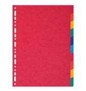 Kartonregister 1410E, 10-teilig blanko, A4, 225 g/m&sup2;, farbige Taben, 10-teilig