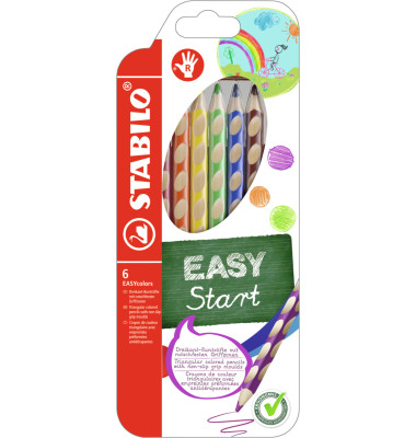 Buntstifte-Set EASYcolors, 332/6, 6-farbig sortiert, dreikant, ergonomisch, Packung