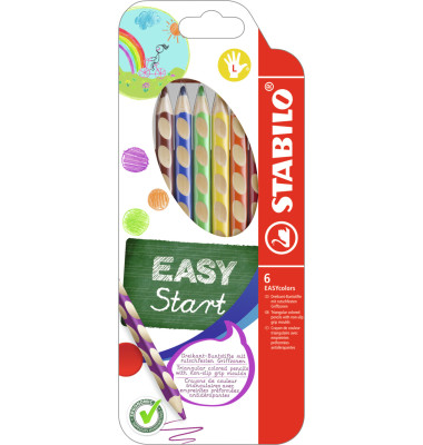 Buntstifte-Set EASYcolors, 331/6, 6-farbig sortiert, dreikant, ergonomisch, Packung