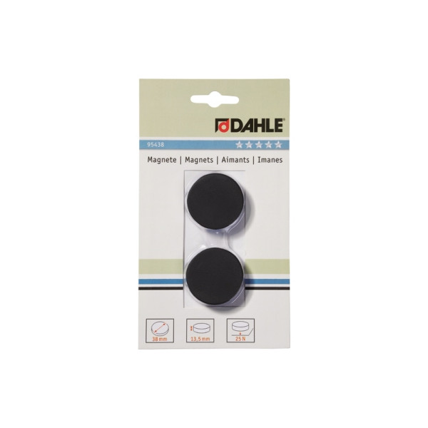 10 Stück Dahle Haftmagnet 95438-21005, Zylinder, 38mm Ø, schwarz, 2500g 4007885994383 Dahle 2 Stück