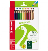 Buntstifte-Set GREENtrio, 6203/12, farbig sortiert, dreikant, Packung