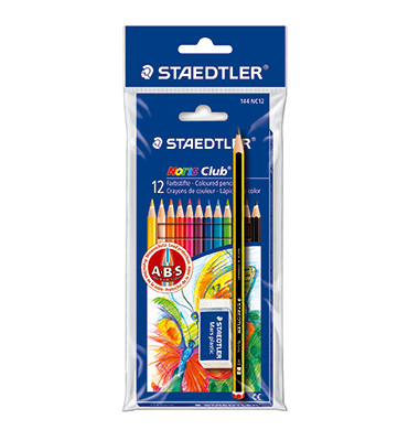 Buntstifte-Set Noris colour 185, 61 SET6, 11-farbig sortiert +Bleistift, sechskant, Packung