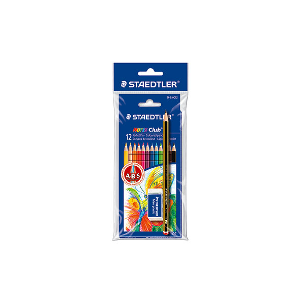 4007817609019 - Buntstifte Staedtler Noris® colour 185 HB 6-Kant rutschfest & bruchfest nachhaltiges & PEFC®-zertifiziertes WOPEX-Material farbsortiert 12 Stück