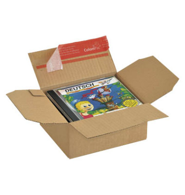 Versandkarton Blitzbodenkarton CP151.010 braun, bis DIN A6, innen 159x129x70mm, Pappe