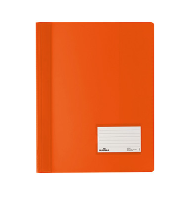 Schnellhefter DURALUX TRANSLUZENT 268009, A4+, orange, Kunststoff, Vorderdeckel transparent